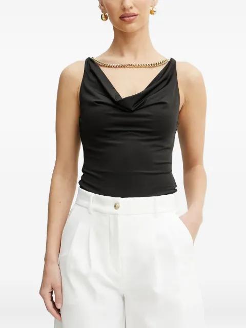 chain-detail cowl-neck top by GUESS USA