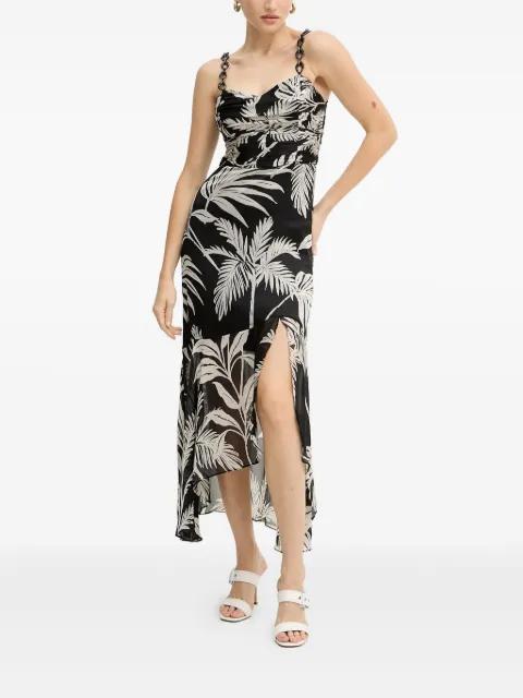 chain-strap floral-pattern midi dress by GUESS USA