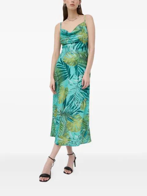cowl-neck leaf-print dress by GUESS USA