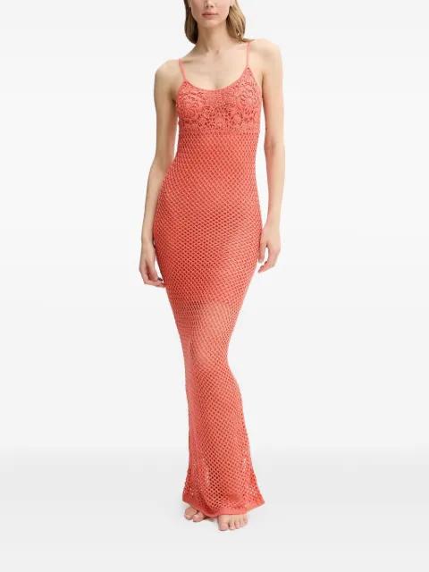 crochet-detail maxi dress by GUESS USA