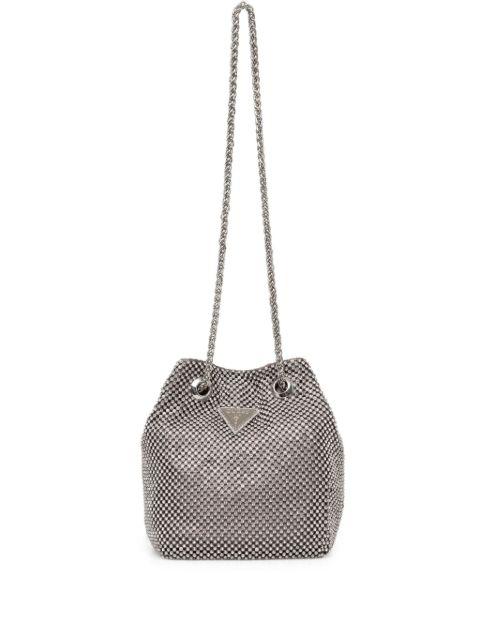 crystal-embellished bucket bag by GUESS USA