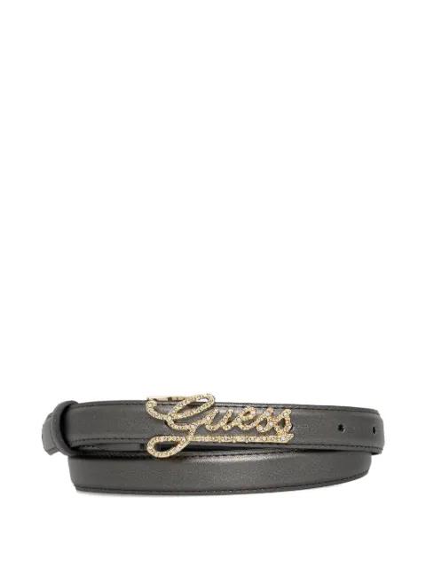 crystal-embellished logo-buckle belt by GUESS USA