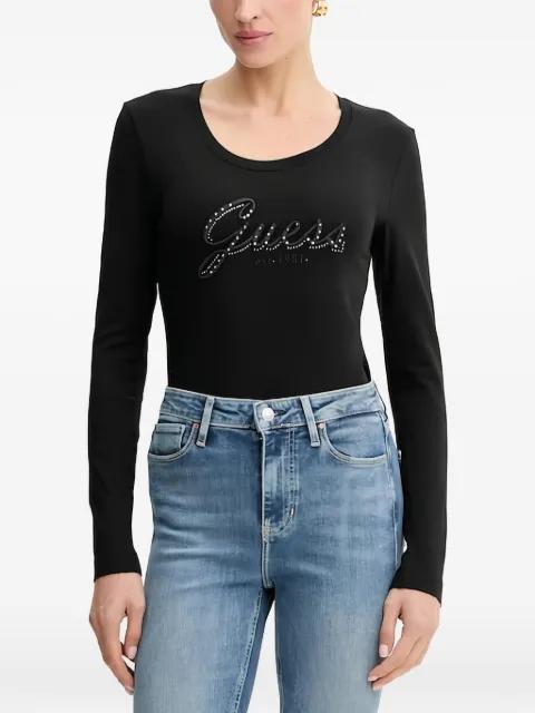 crystal-embellished long-sleeve top by GUESS USA