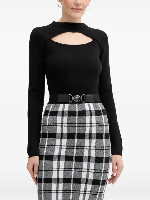 cutout plaid mini dress by GUESS USA