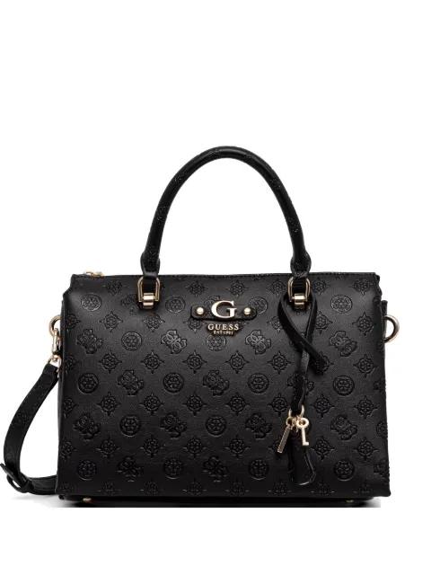 debossed-logo charm tote bag by GUESS USA