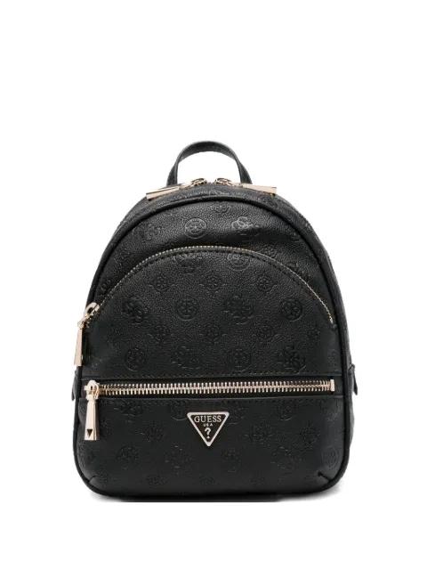 debossed-logo zip backpack by GUESS USA