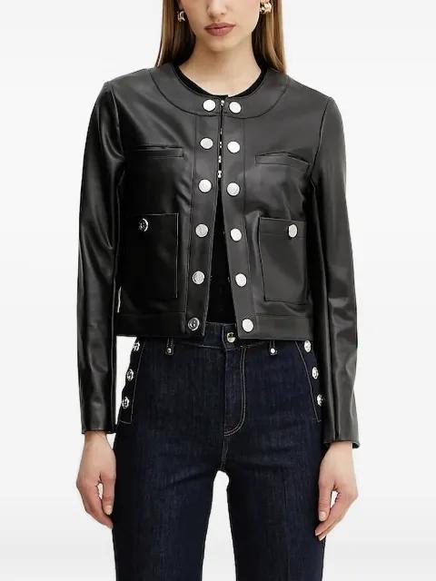 decorative-button cropped jacket by GUESS USA