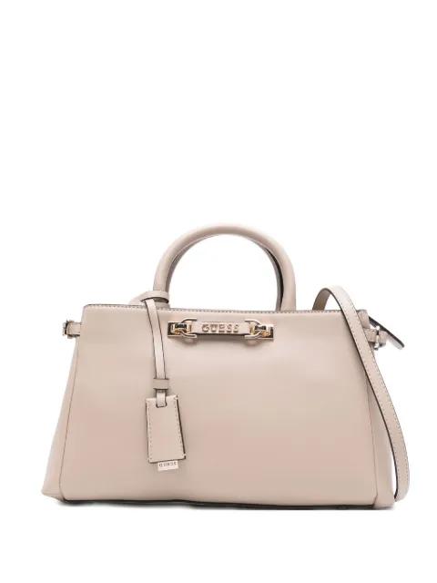 double-handle logo-plaque tote bag by GUESS USA