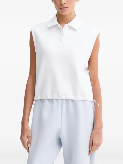 drawstring-hem sleeveless polo shirt by GUESS USA