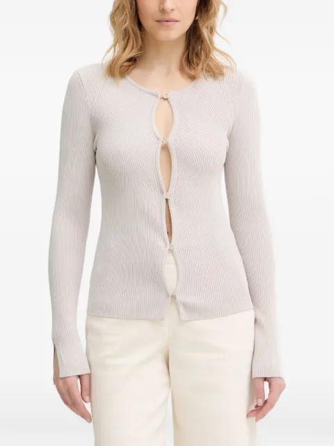 embellished-buttons ribbed cardigan by GUESS USA