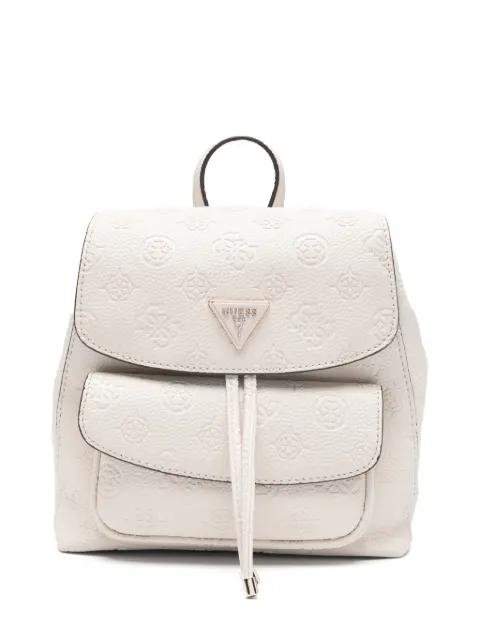 embossed drawstring backpack by GUESS USA