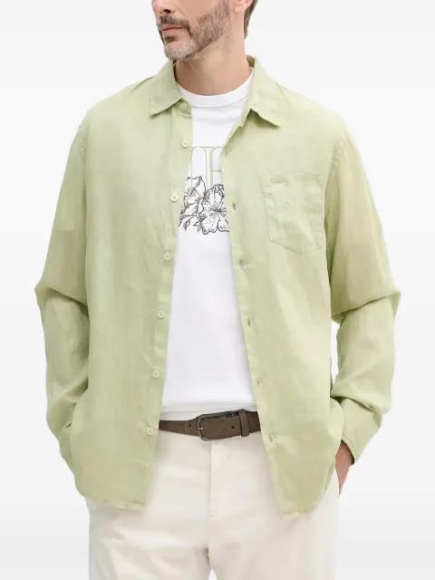 embroidered-logo linen shirt by GUESS USA