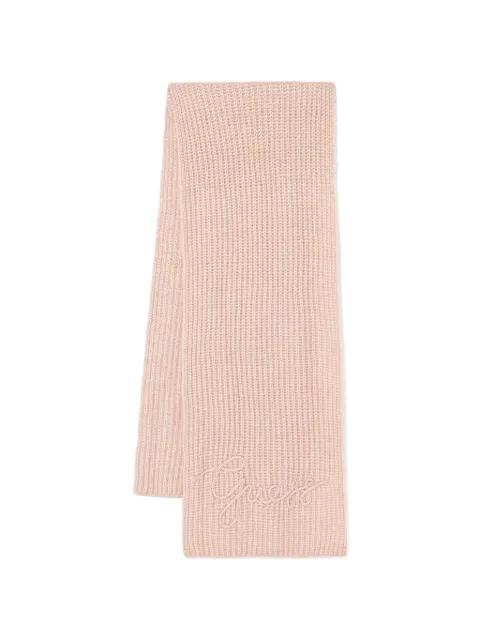 embroidered ribbed scarf by GUESS USA