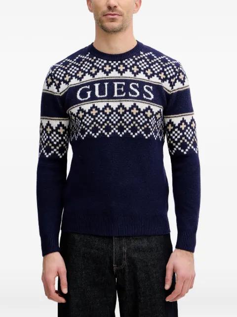 fair isle round neck sweater by GUESS USA