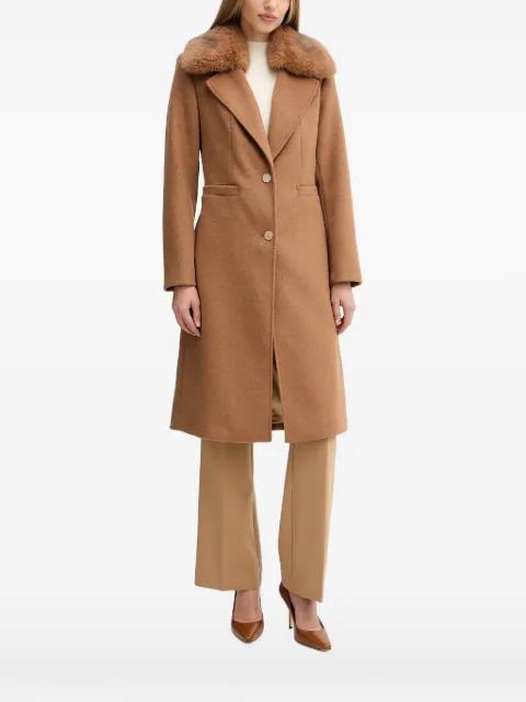 faux-fur collar coat by GUESS USA