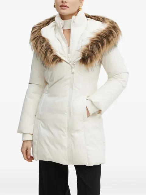 faux-fur hoodied jacket by GUESS USA