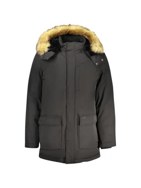 faux-fur trim hoodied parka coat by GUESS USA