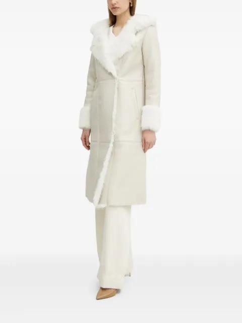 faux-fur-trimmed hoodied coat by GUESS USA