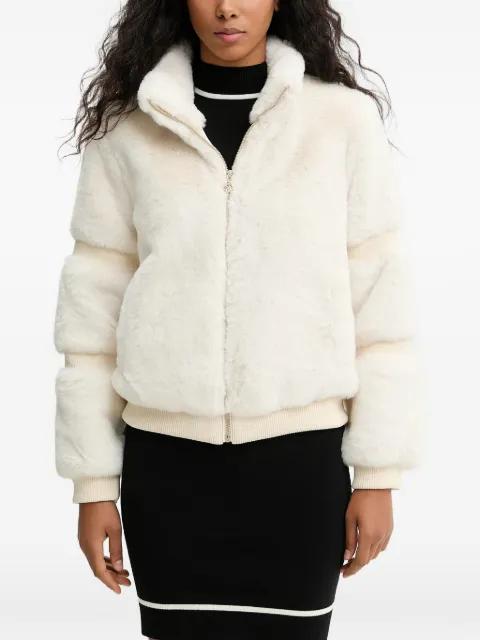faux-fur zip jacket by GUESS USA