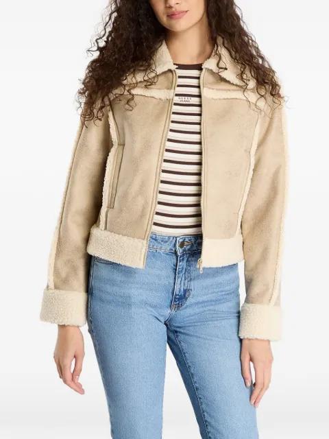 faux-shearling trim jacket by GUESS USA