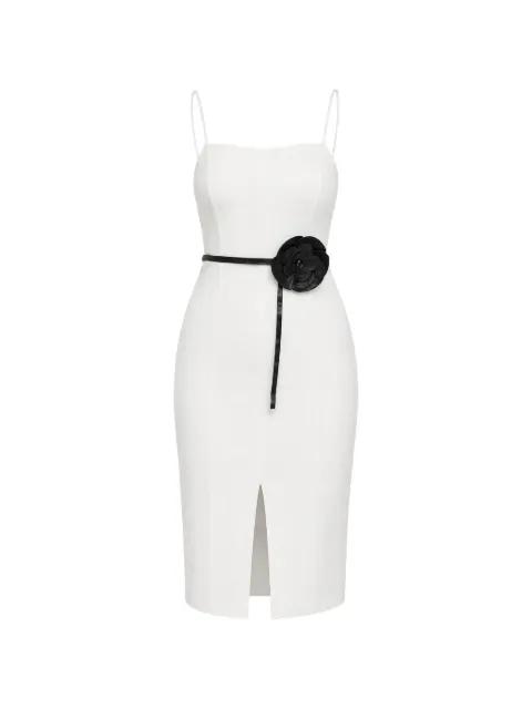 floral-appliqué belted midi dress by GUESS USA