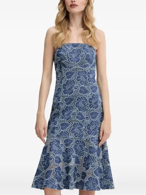 floral-lace strapless dress by GUESS USA