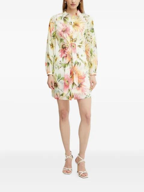 floral-print belted shirt dress by GUESS USA