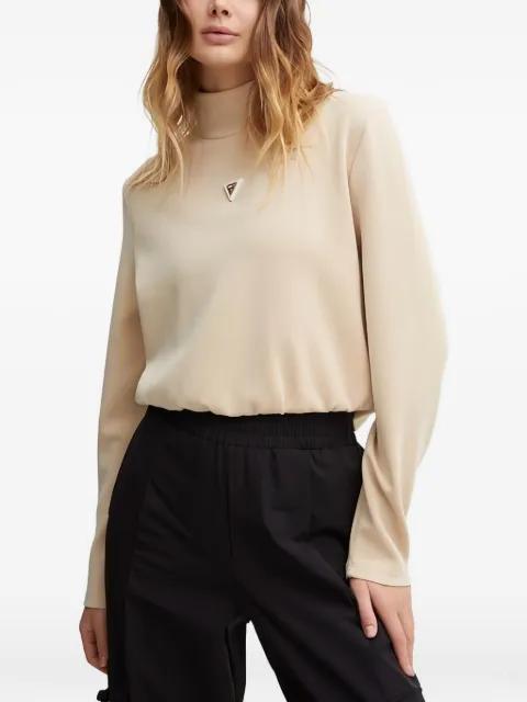 high-neck logo-plaque sweatshirt by GUESS USA