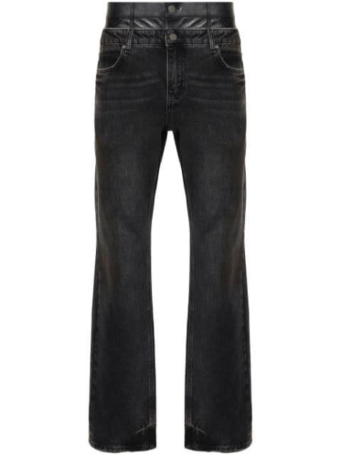 high-rise straight-leg jeans by GUESS USA