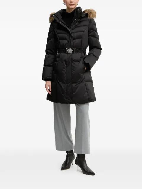 hoodied belted coat by GUESS USA