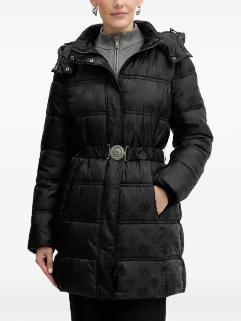 hoodied buckle puffer cost by GUESS USA
