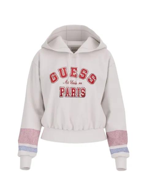 hoodied check-cuff sweatshirt by GUESS USA