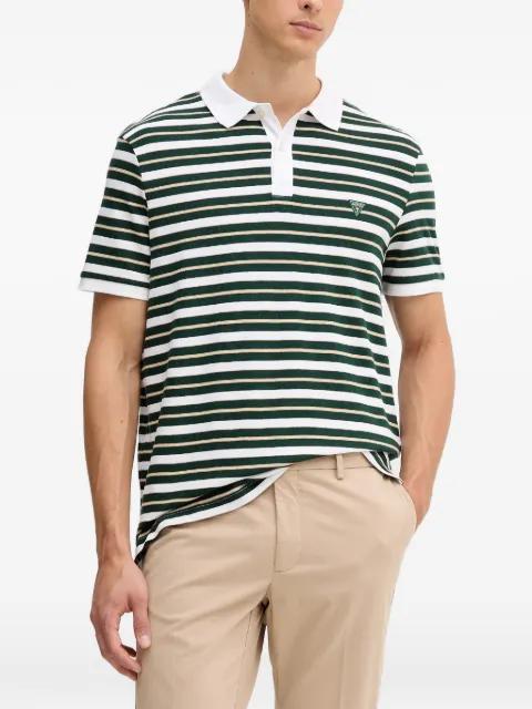 horizontal-stripe logo-patch polo shirt by GUESS USA