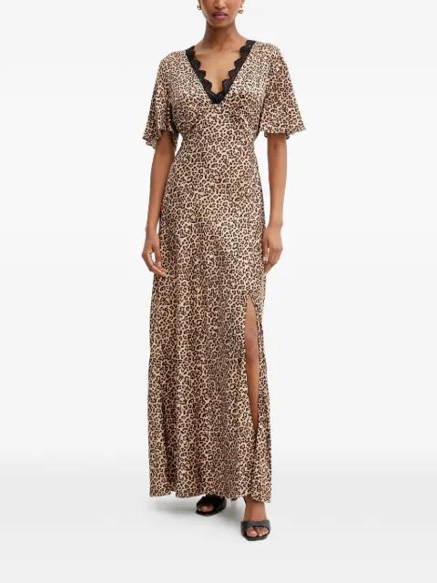 lace-detail animal-print maxi dress by GUESS USA