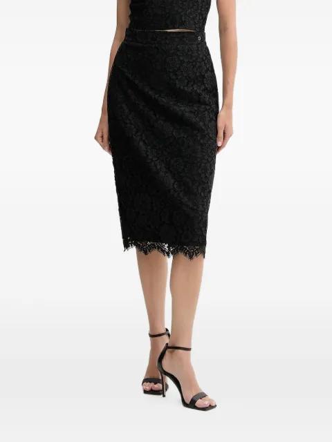 lace-floral midi skirt by GUESS USA