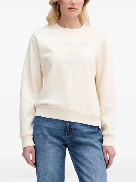 lace-patchwork logo-embellished sweatshirt by GUESS USA