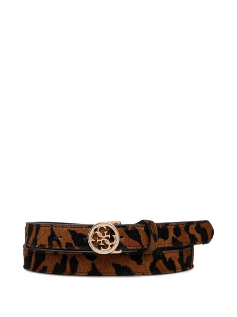 leopard-print logo-plaque belt by GUESS USA