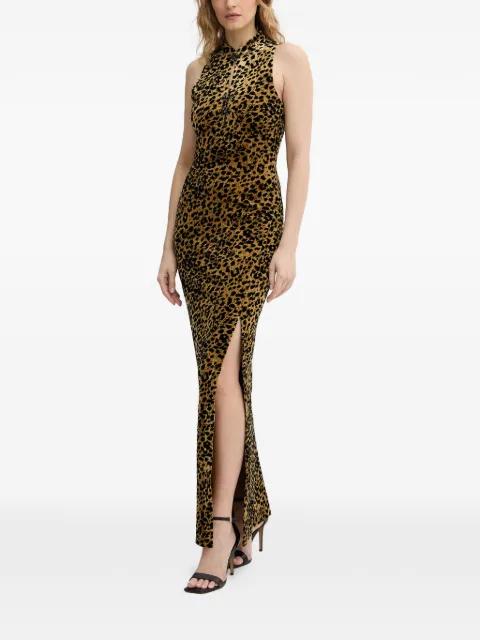 leopard-print velvet gown by GUESS USA