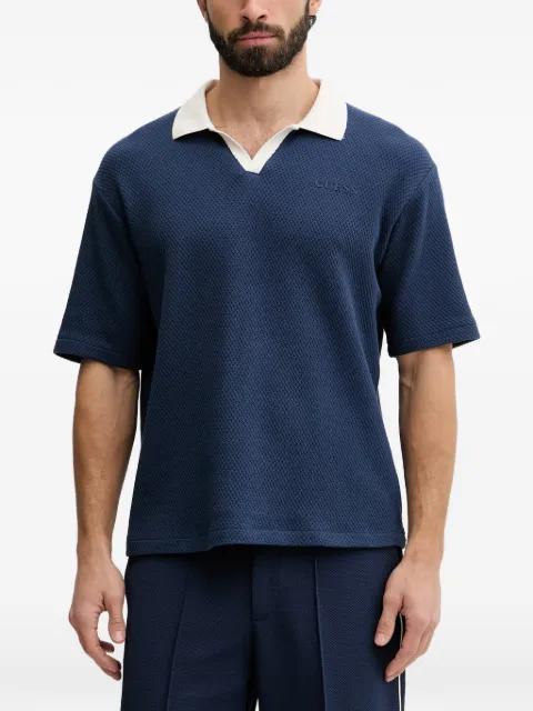 logo-appliqué waffle-knit T-shirt by GUESS USA