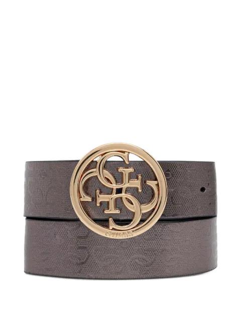 logo-debossed reversible belt by GUESS USA