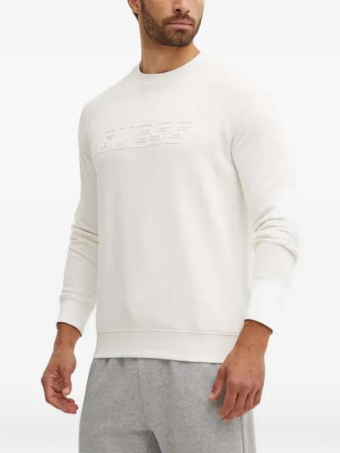 logo-embossed raglan-sleeve sweatshirt by GUESS USA