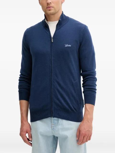 logo-embroidered cardigan by GUESS USA