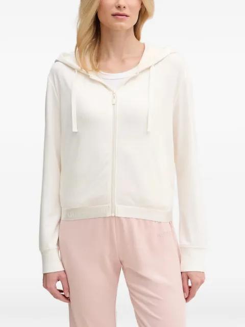 logo-embroidered zip-up hoodie by GUESS USA
