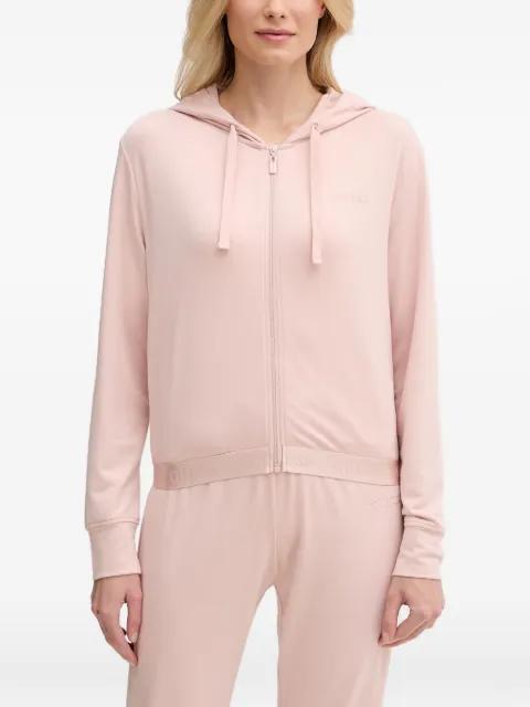 logo-embroidered zip-up hoodie by GUESS USA