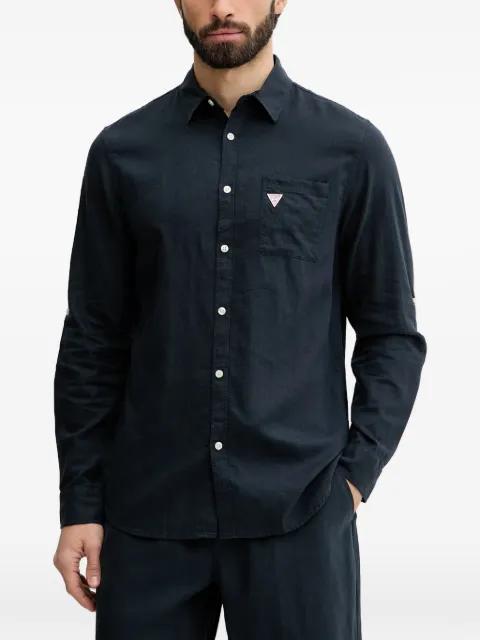 logo-patch button-down shirt by GUESS USA