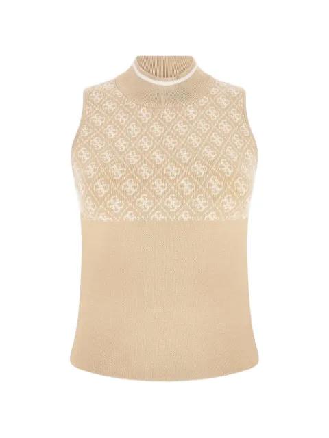 logo pattern sleeveless top by GUESS USA