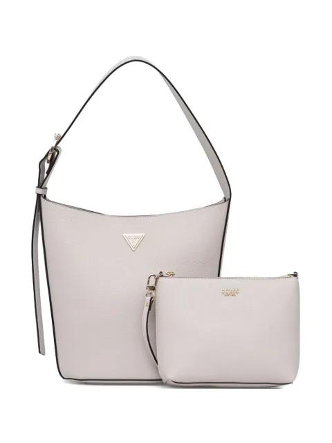 logo-plaque pebbled-effect tote bag by GUESS USA