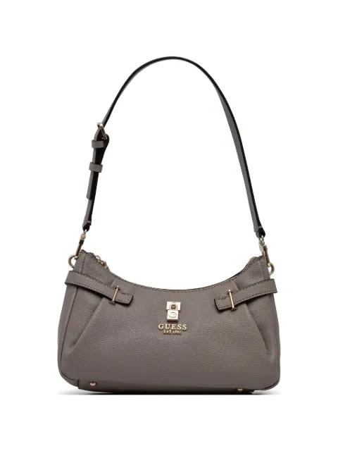 logo-plaque pebbled tote bag by GUESS USA