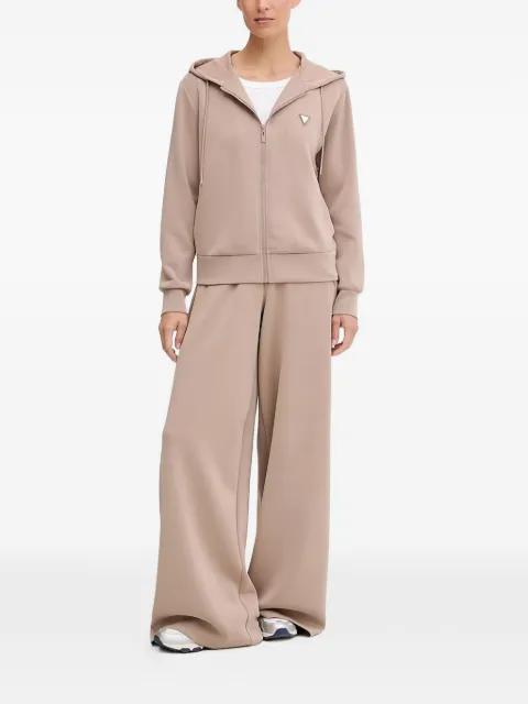 logo-plaque zip-up hoodie by GUESS USA