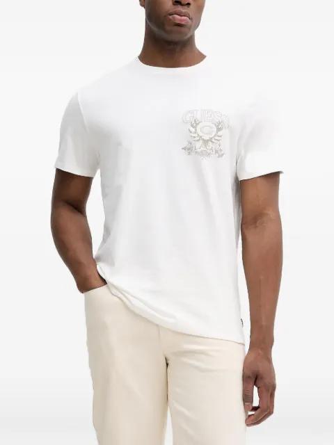 logo-print crew-neck T-shirt by GUESS USA